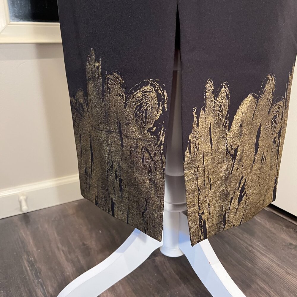 BCBGMaxAzria Black Maxi Dress with Gold Accent - Picture 13 of 14